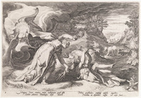 KG 02492
<br/>
Metamorfosen: Juno verandert Callisto in een beer
<br/>
<em>Anoniem NL (16de - 17de eeuw)</em>